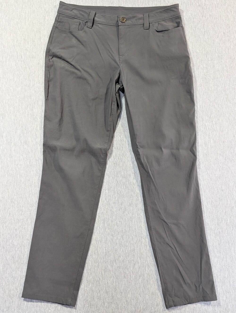 Eddie Bauer Nylon Hiking Pants Women's 8 Gray Lightweight Straight